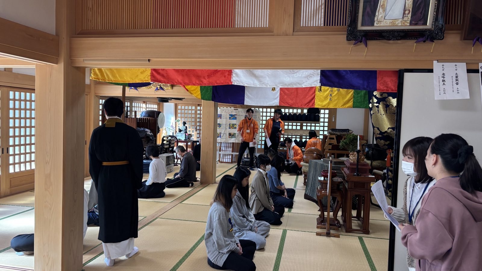 Students experiencing zazen at Kinshoji Temple, Sanda
